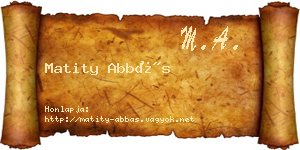 Matity Abbás névjegykártya